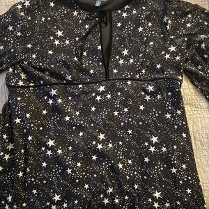 Modcloth Celestial Black and White baby doll Dress